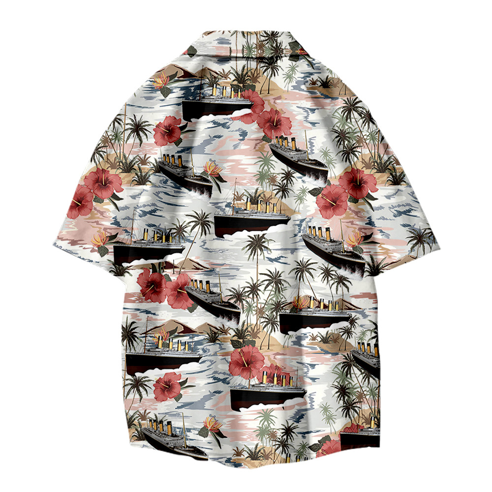 Beach Shirt Men Sublimation Print Recycled Polyester 