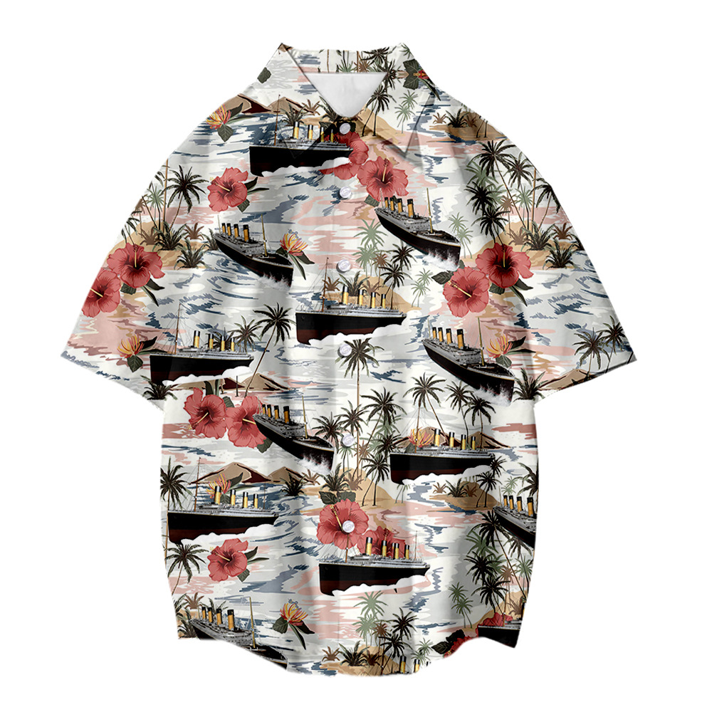 Beach Shirt Men Sublimation Print Recycled Polyester 