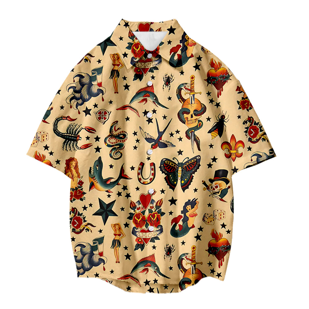 Beach Shirt Men Sublimation Print Recycled Polyester 