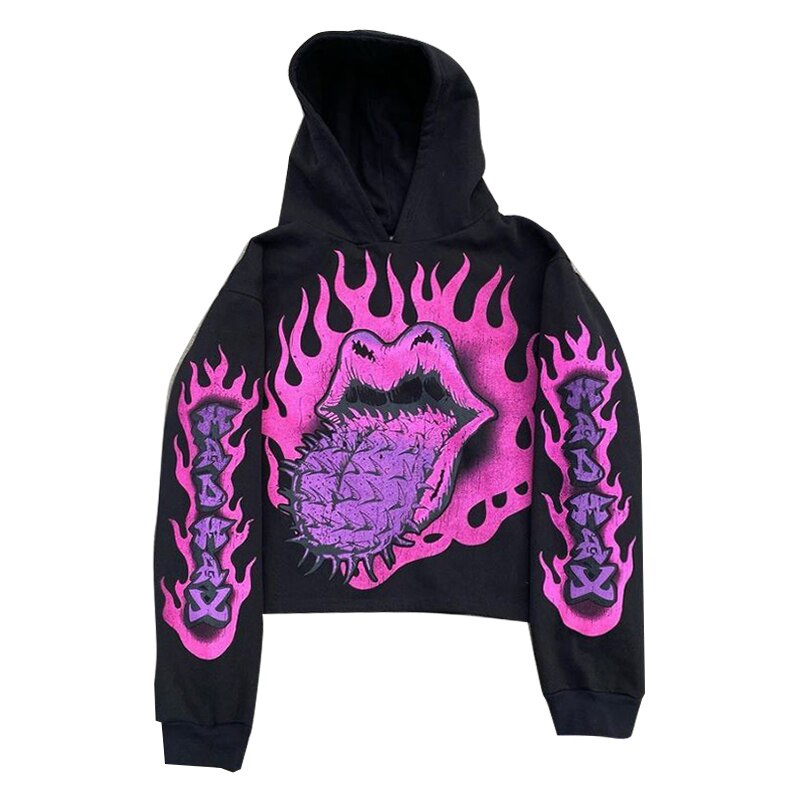 Digital Print Flame Hoodies for Men