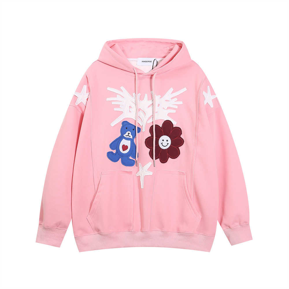 Raw Edge Patch Splice Hoodie