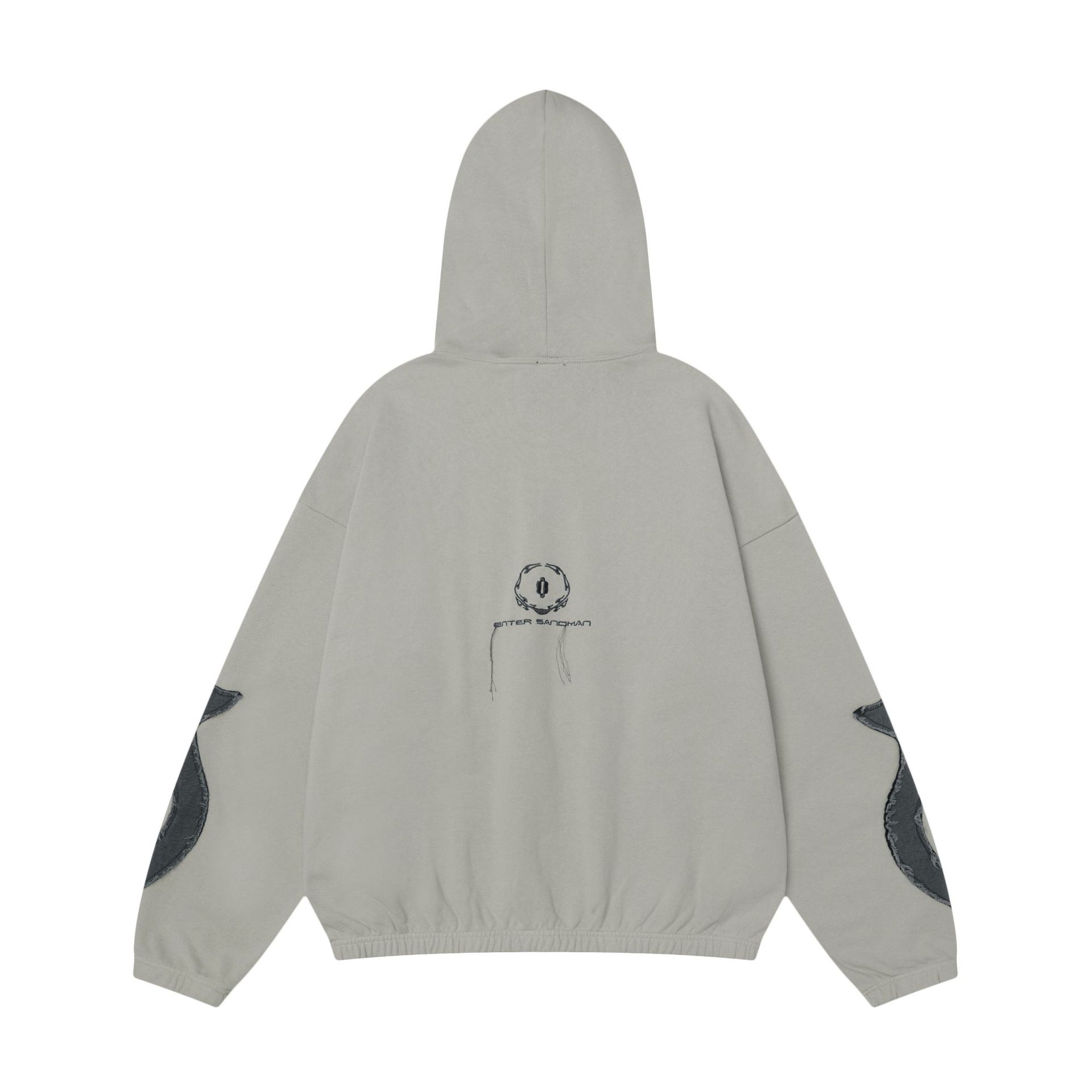 Mens Patch Logo Contrast Full Zip Hoodie 