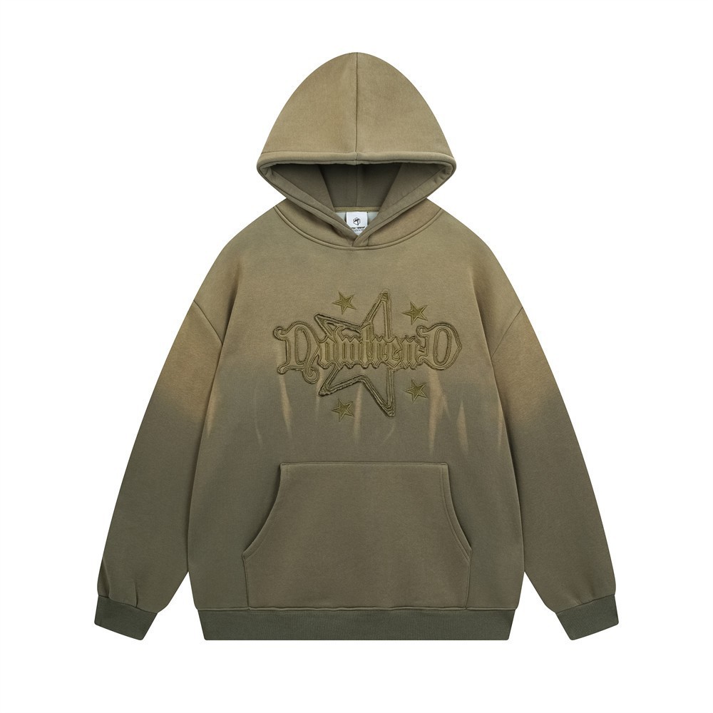 Inkjet Gradient Raw-edge Patch Hoodie Ami