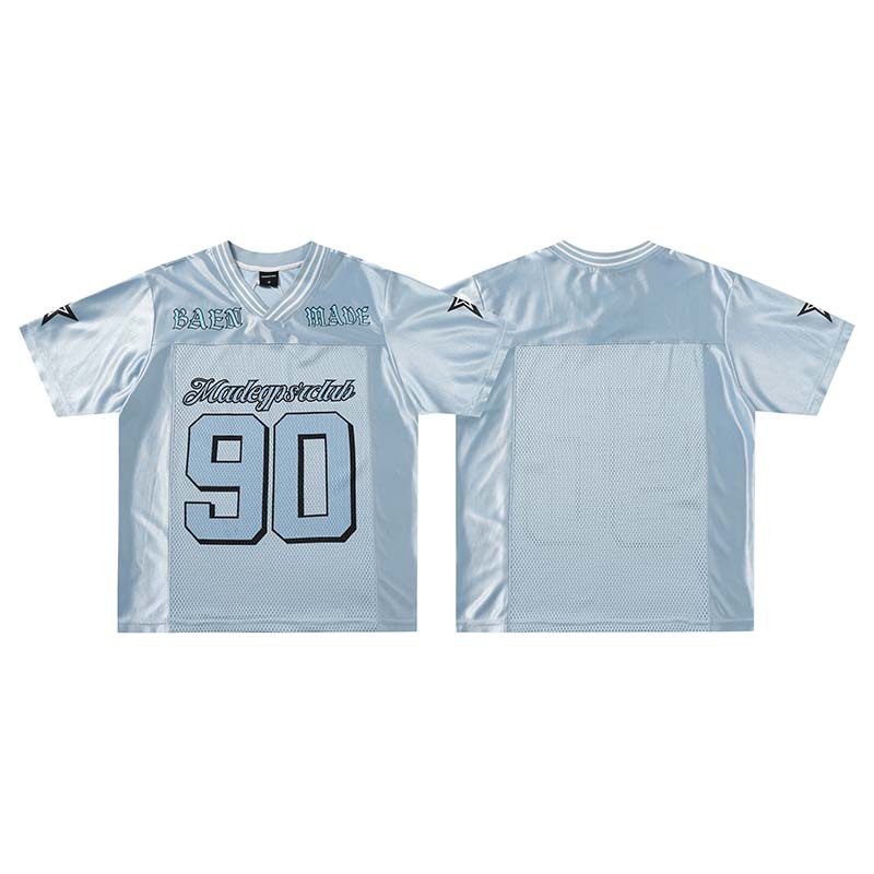 Wholesale V Neck Jersey Custom Logo High Quality  Mesh T Shirt