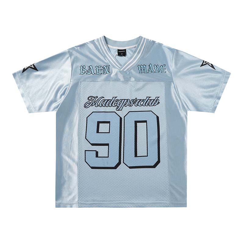 Wholesale V Neck Jersey Custom Logo High Quality  Mesh T Shirt