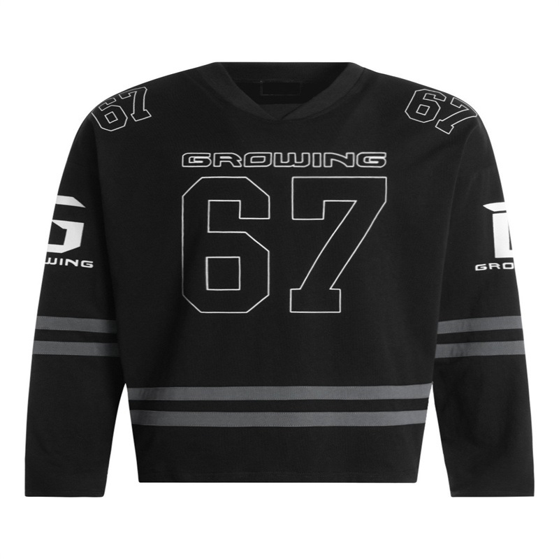 Sublimation Football Jerseys Long-Sleeve Reflective TShirts